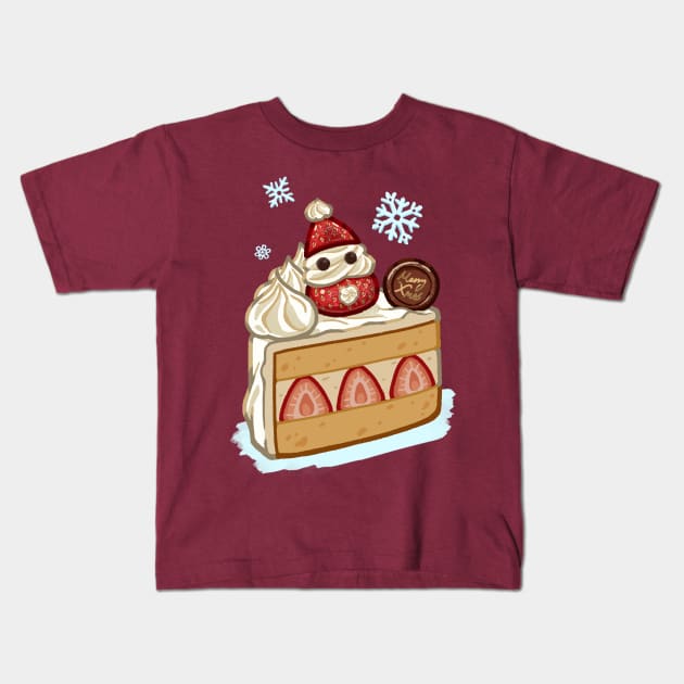 Santa Strawberry Cake Kids T-Shirt by norinoko